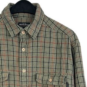 Woolrich Men's XL FLANNEL Midweight Cotton Slate Glenn Plaid‎ Tan + Blue Soft